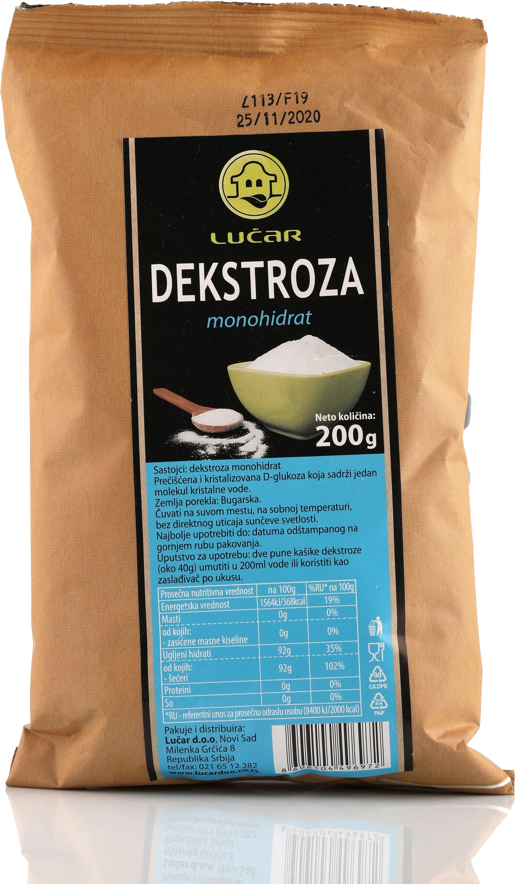 Dekstroza 200 g Lučar